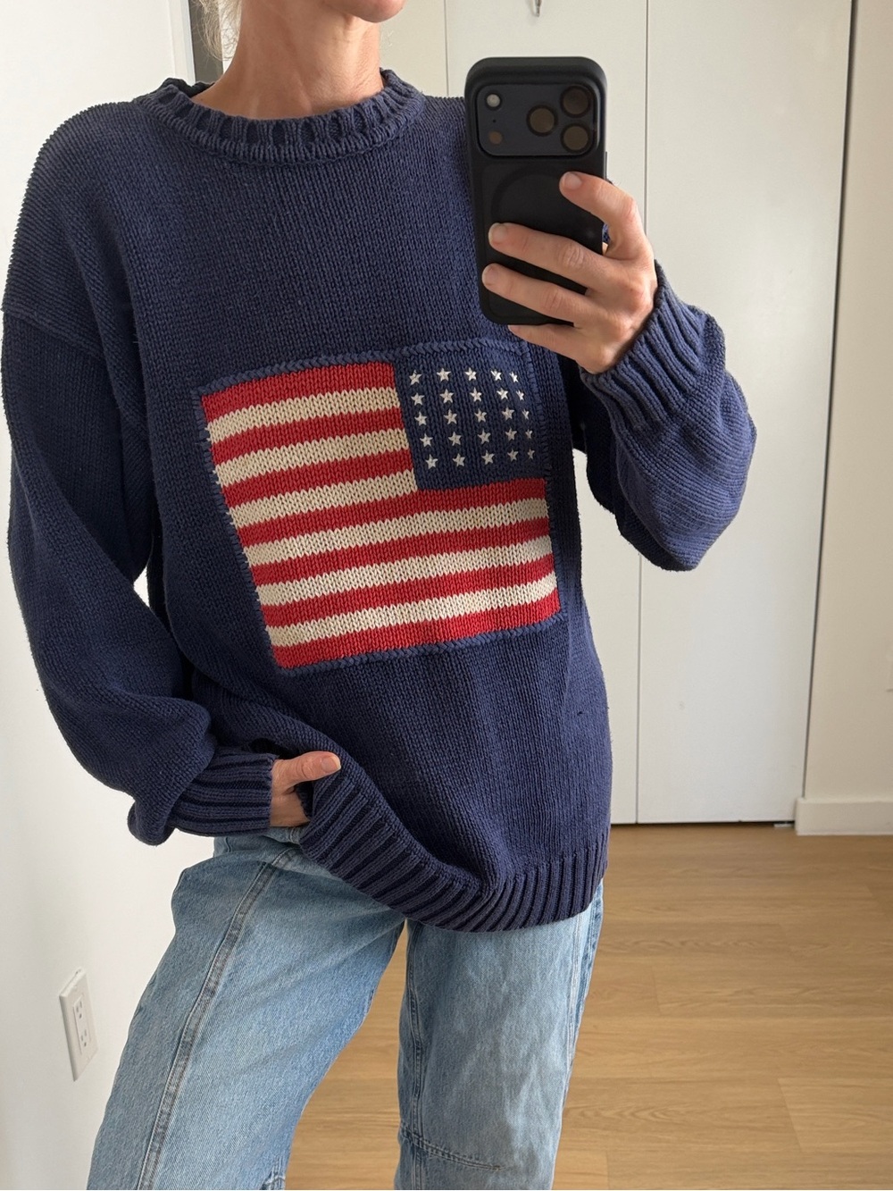 Vintage Lord & Taylor American Flag Kensington Collection Sweater L